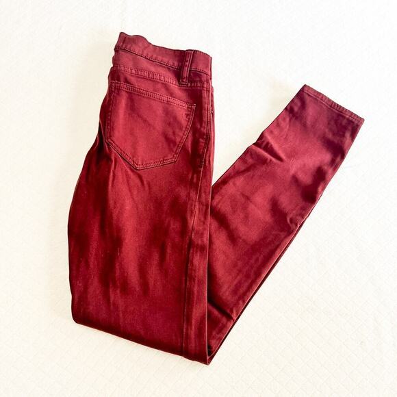 Madewell Skinny Skinny Burgundy Denim Jeans Colored Pants Size 24 - Picture 7 of 7